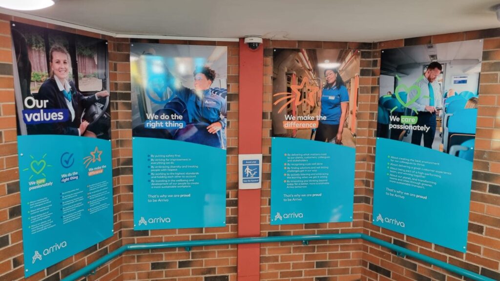 arriva dibond wall sign
